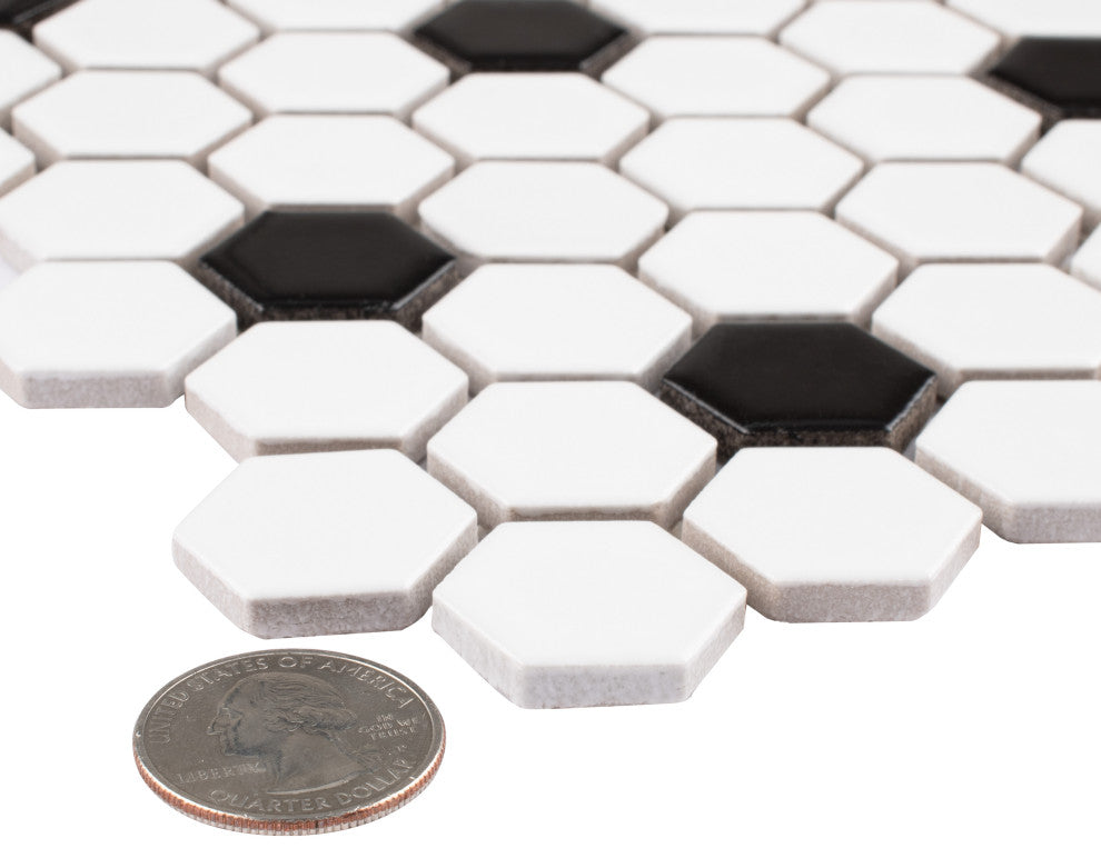 Madison 1" Hex Porcelain Floor and Wall Tile, Pallet