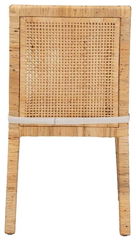 Baxton Studio Sofia Walnut Finished Wood and Rattan Dining Chair