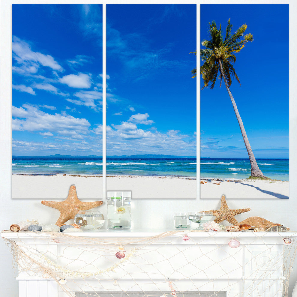 "Calm Summer Vacation Beach Philippines" Metal Wall Art, 3 Panels, 36"x28"