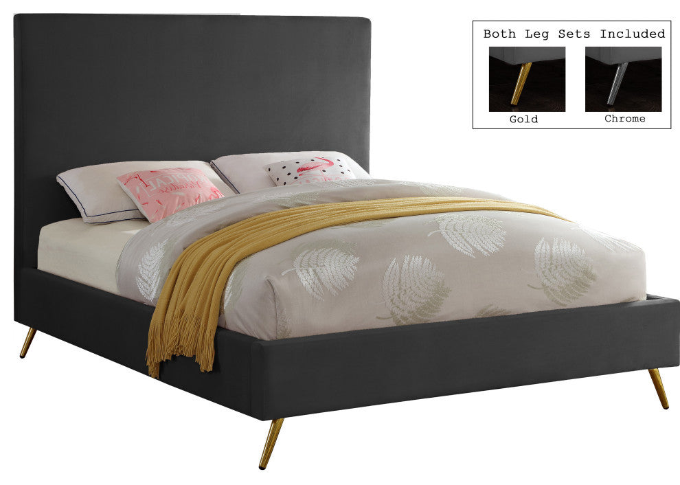 Jasmine Velvet Bed, Gray, King