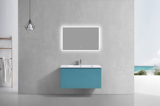 Balli 40'' Wall Mount Modern Bathroom Vanity, Teal Green