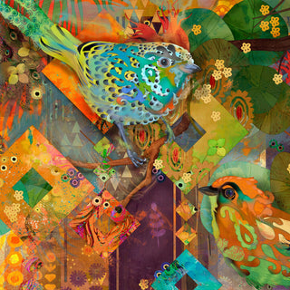 "Tanager Birds" Painting Print on Wrapped Canvas