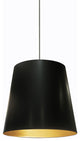 Odette 1-Light Oversized Drum Pendant, Black and Gold