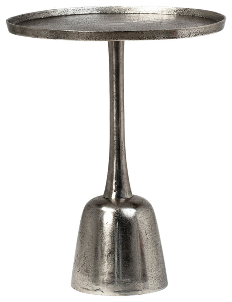 Round Nickel Side Table
