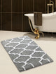 Cotton Dual Color Geometric Pattern Bath Rug, Gray, 50"x30"
