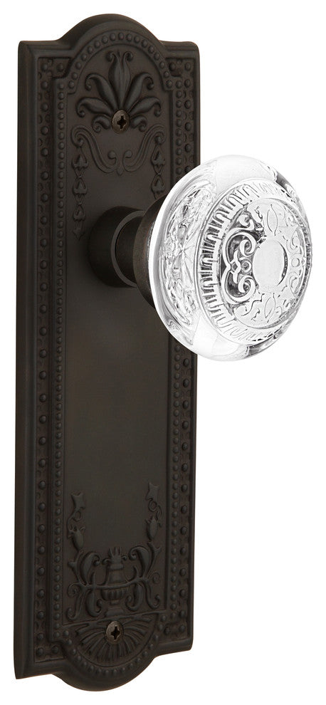 Meadows Plate Single Dummy Crystal Egg and Dart Knob, Oil-Rubbed Bronze, MEACED