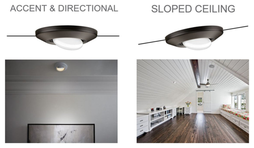 Intrinsic Collection 7" Black Flush Mount LED Adjustable Eyeball Ceiling Fixture