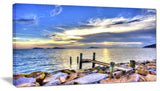 "Makeshift Wooden Pier into the Sea" Large Wall Artwork, 1 Panel