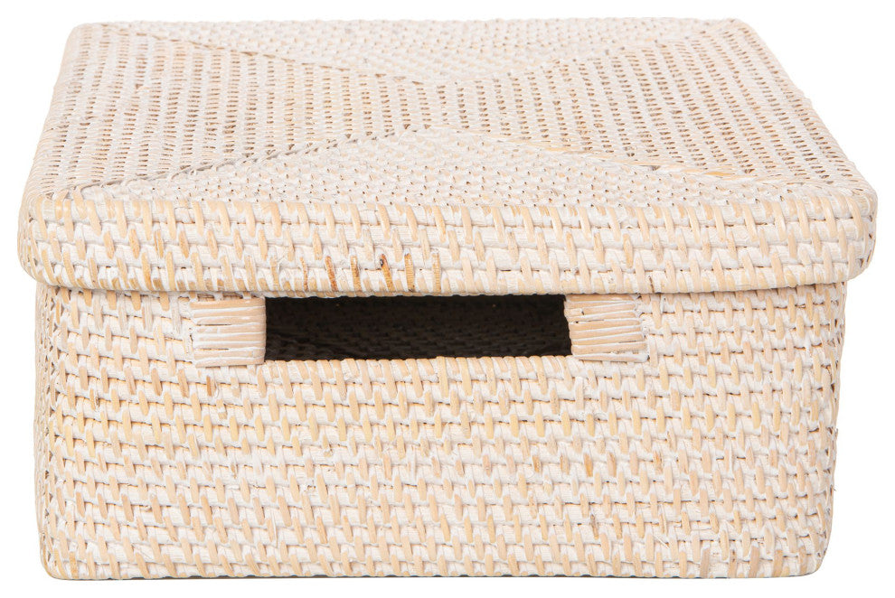 Loma Rattan Storage Box and Shelf Storage Basket, Latte - White Wash