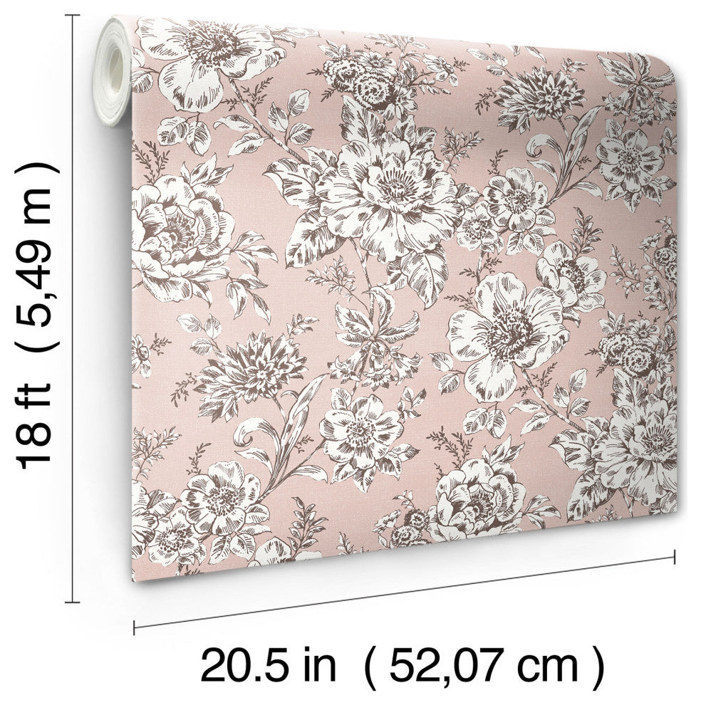 Pink Winifred Peel & Stick Wallpaper