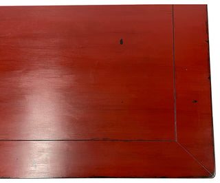 Consigned Vintage Chinese Red Lacquered Ming Dynasty Style Coffee Table