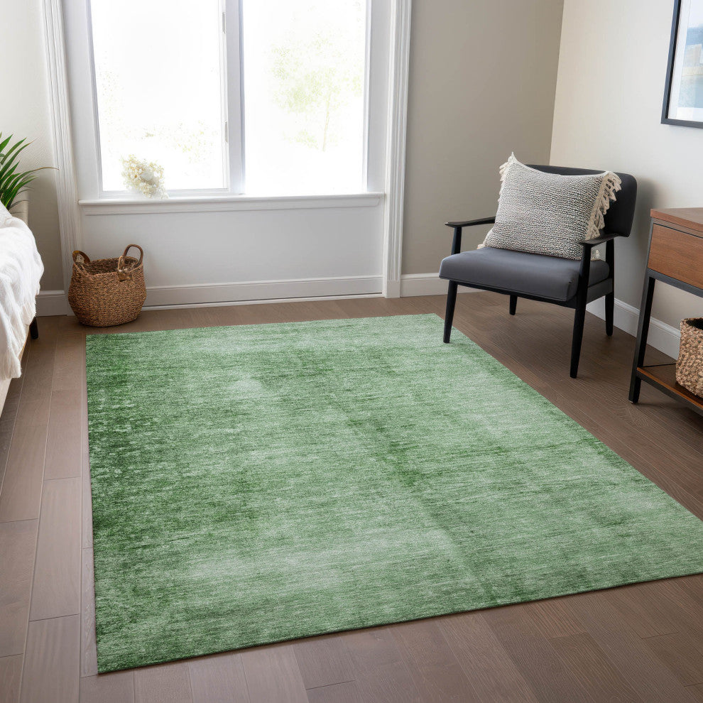 Machine Washable Indoor/Outdoor Chantille ACN1884 Green 3' x 5' Rug