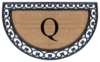 A1HC Half Round 30"x48" Double Door Monogrammed Doormat, Q