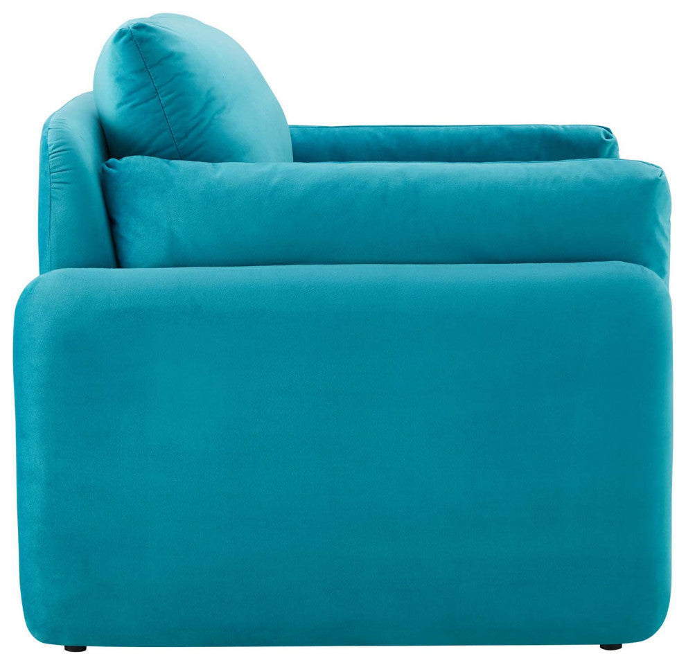 Indicate Performance Velvet Armchair Blue