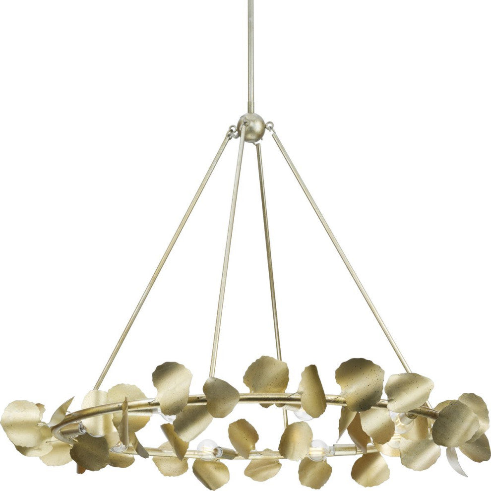 Laurel Collection 8-Light Transitional Chandelier, Gilded Silver