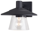 Westport Steel 1 Light Black Coastal Outdoor Wall Lantern Clear Glass