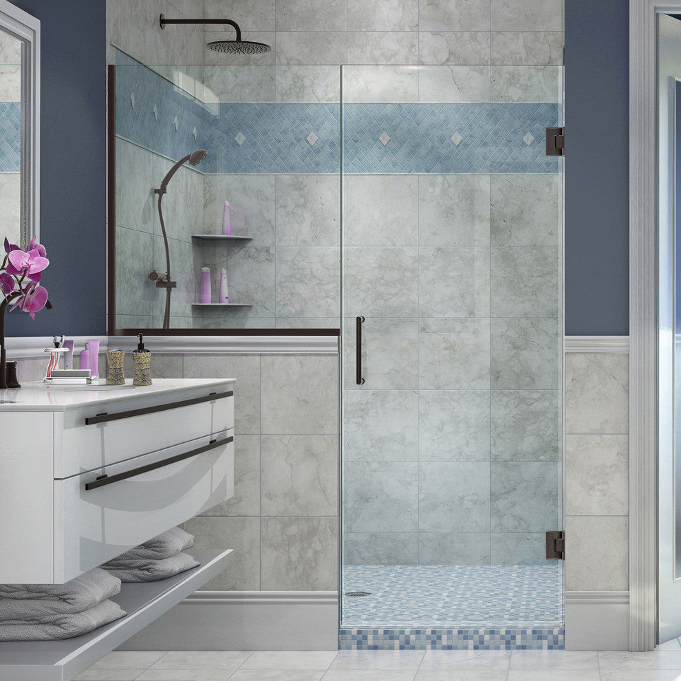Unidoor Plus 65-65.5" Shower Door, Oil Rubbed Bronze