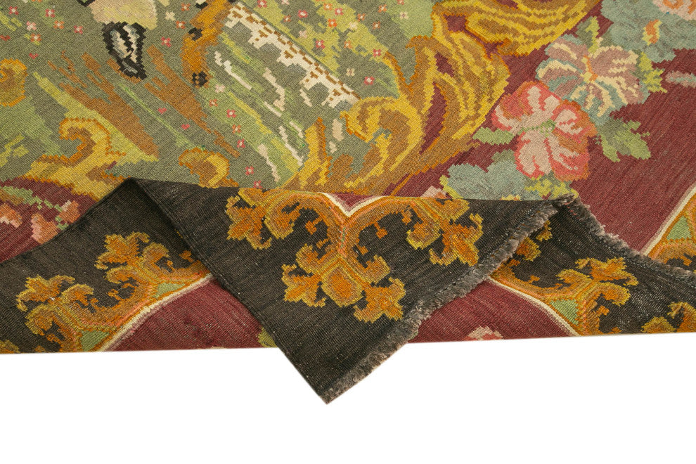 Rug N Carpet - Handmade Bessarabian 6' 3'' x 8' 6'' Vintage Floral Kilim Rug