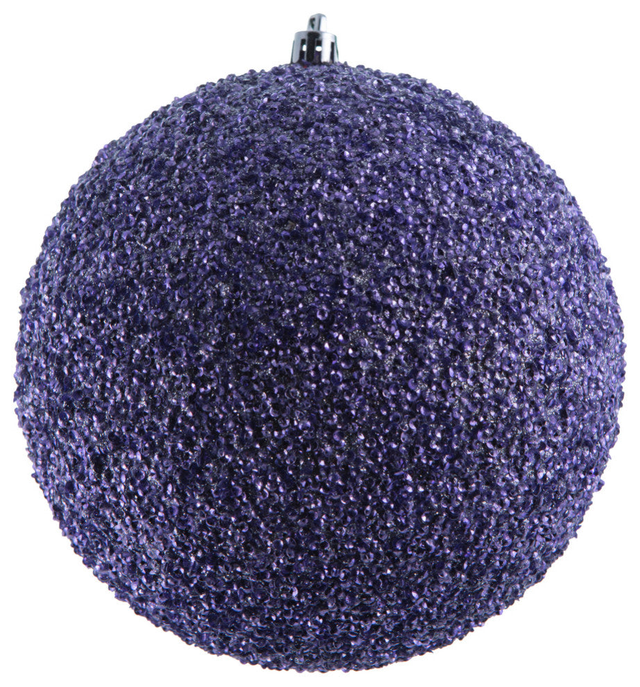 Vickerman N185834D 6" Lilac Beaded Ball Ornament, 4 per Bag