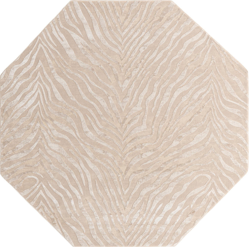Unique Loom Meghan Finsbury Rug, Ivory Beige, 7'10"x7'10" Octagon