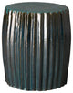 18" Pleated Stool, Turqouise Glaze