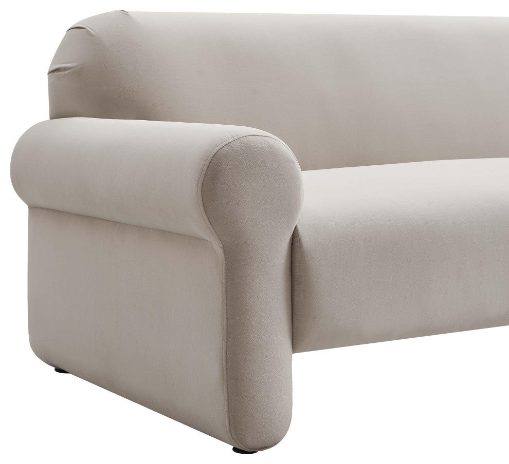 TOV Furniture Keelee Taupe 84" Velvet Sofa