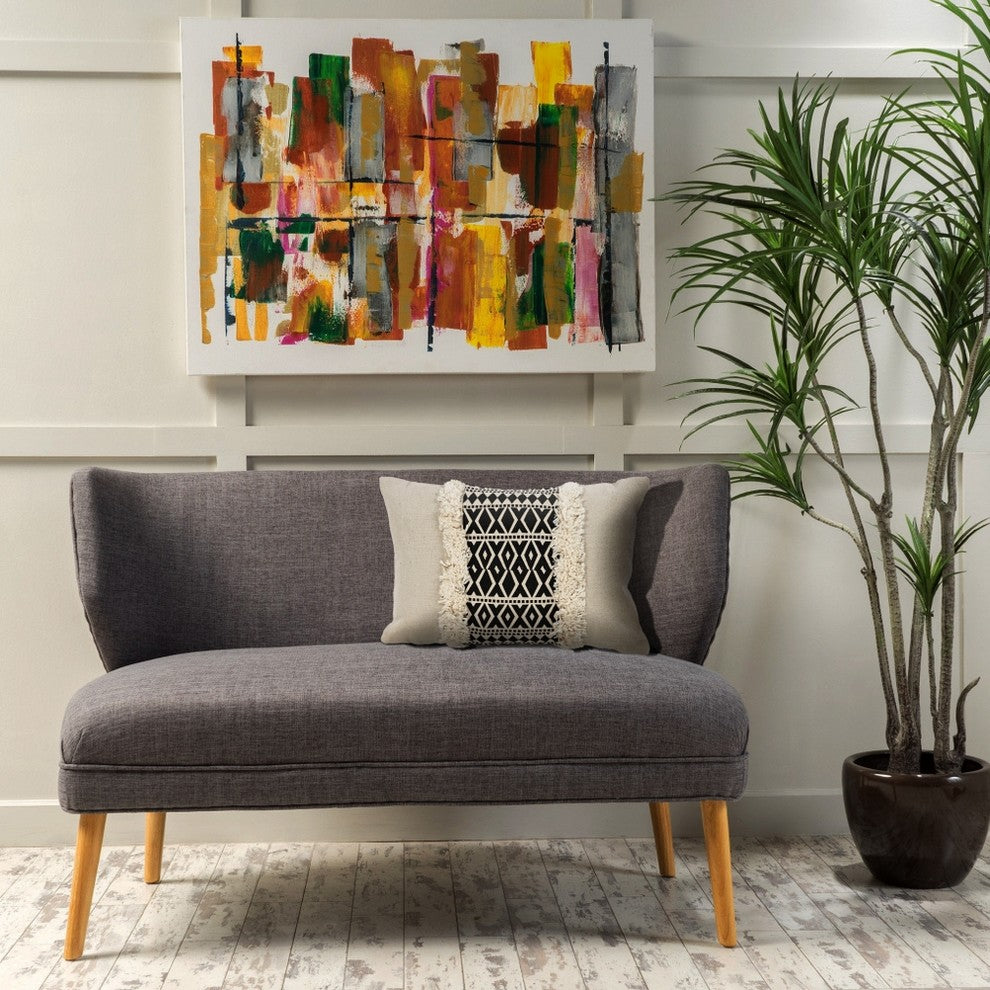 Black Modern Throw Pillow