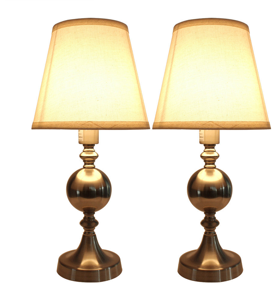 Urbanest Ellery Touch Accent Lamps, Brushed Nickel, Set of 2