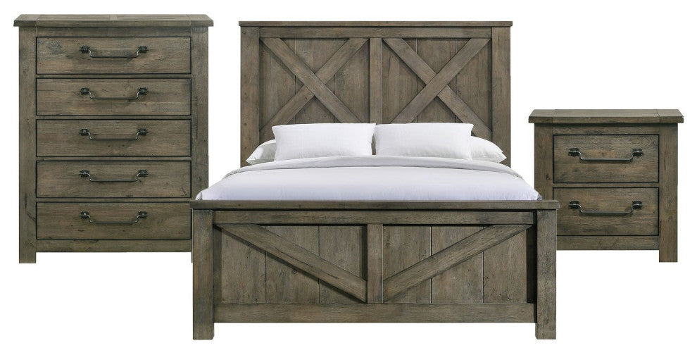Picket House Furnishings Memphis Panel 3PC Bedroom Set in Grey