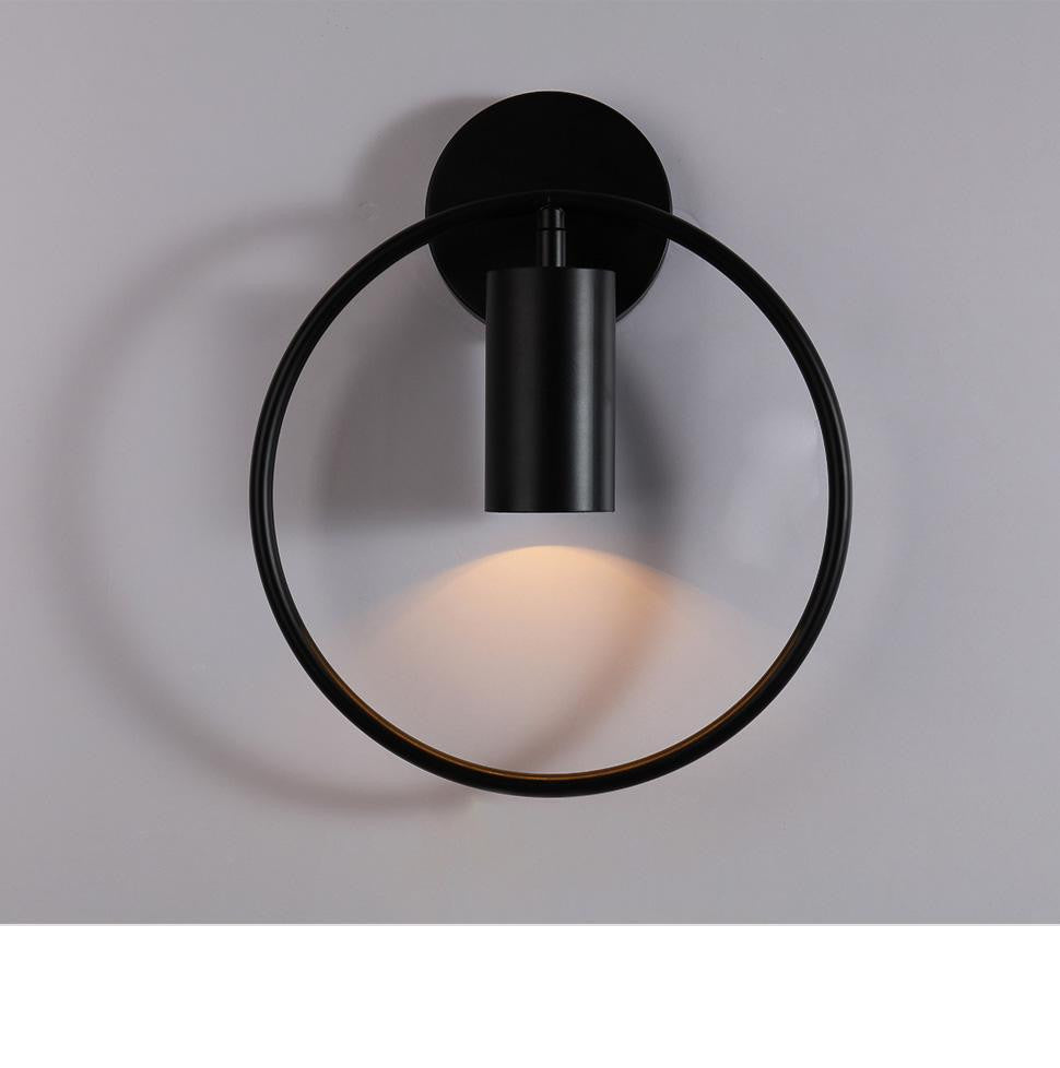 Modern room decor wall sconce black circle wall decor lamp
