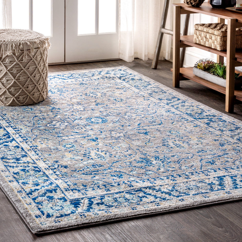 Modern Persian Boho Floral Area Rug, 8 X 10