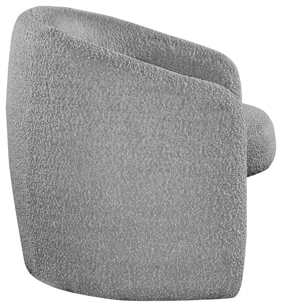 Acadia Boucle Fabric Upholstered Accent Chair, Grey