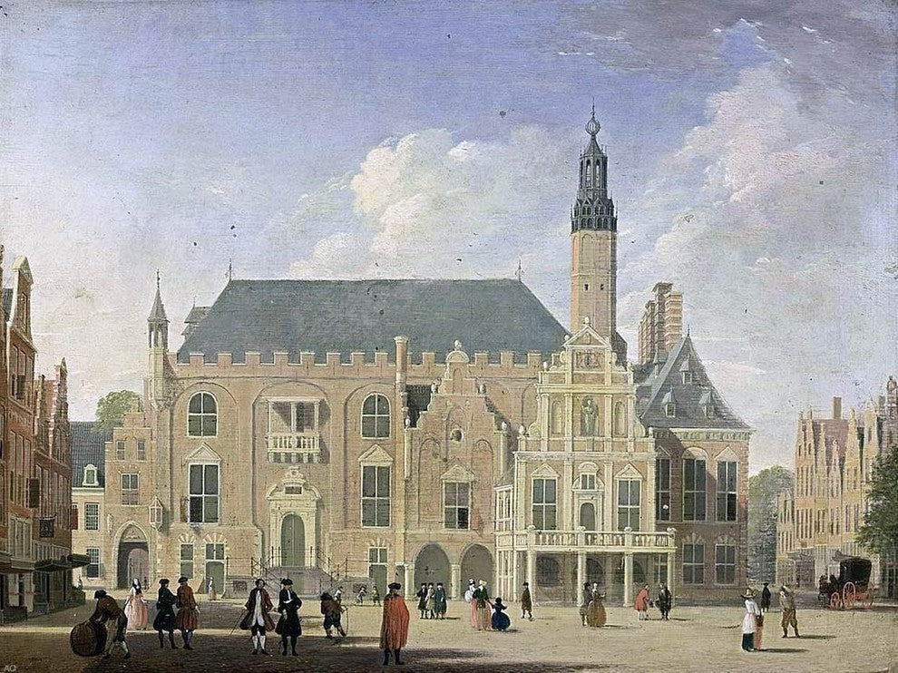 Jan Ten Compe Haarlem: View of the Town Hall, 21"x28" Gallery Wrapped Canvas
