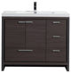 Alma Allier 42 inch free standing vanity with sink, Gray-Oak, Right Drawer