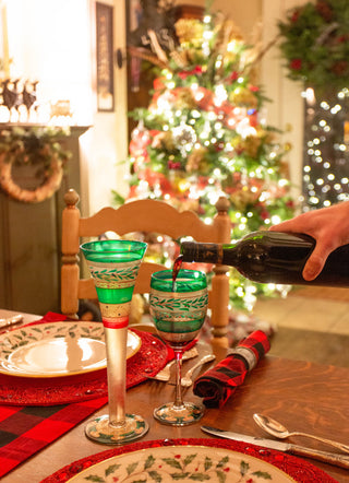Christmas Garland Wine Glasses, Set of 2