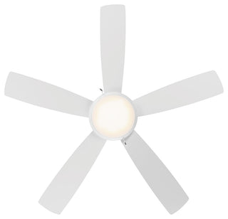 Disc II 5-Blade Ceiling Fan 52" Pull Chain Memory, Dimmable LED, Matte White