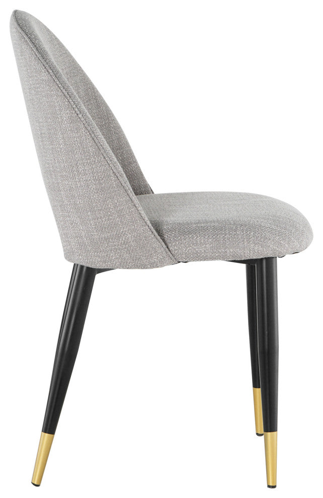 2-set Nordic Style Meta Dining Chairs, Metal Legs, Beige
