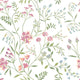 Green and Pink Meadow Mix Peel and Stick Wallpaper