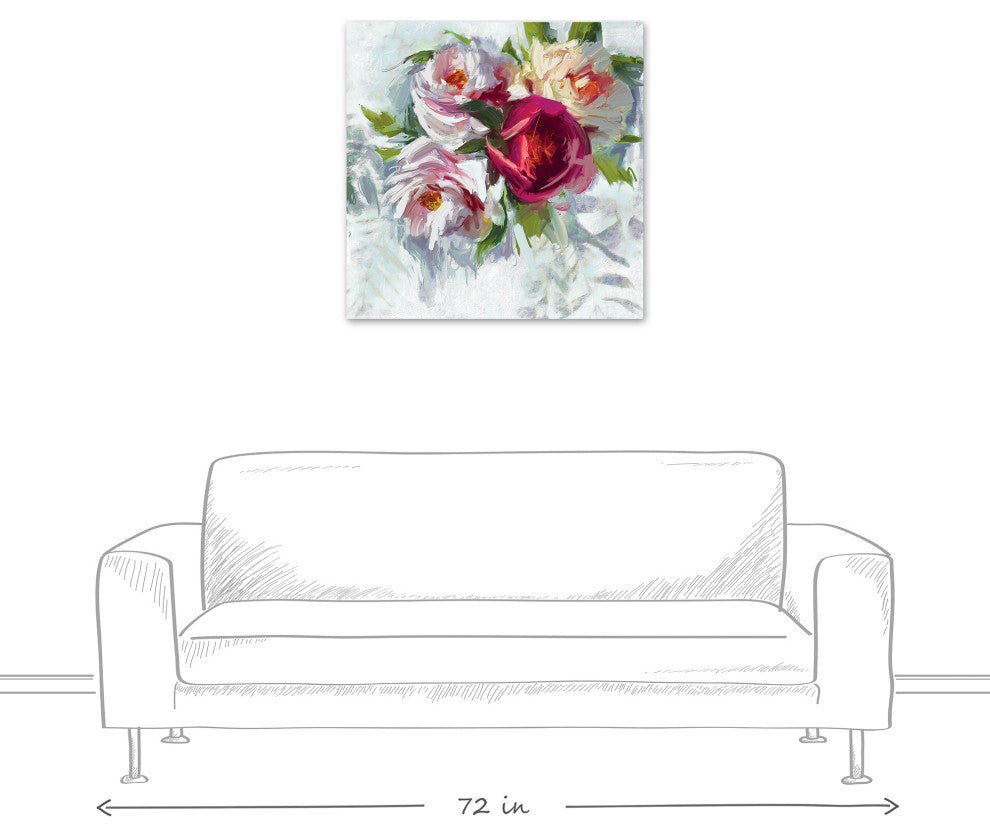 Pink And White Flowers 30x30 Canvas Wall Art