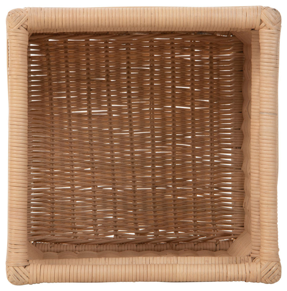 Square Rattan Decorative Indoor Planter Stand, Large
