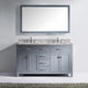 Caroline 60" Double Bathroom Vanity Set Gray, Marble Countertop