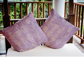 Pyramid Stripe Indoor/Outdoor Throw Pillow, Purple, 16x16"