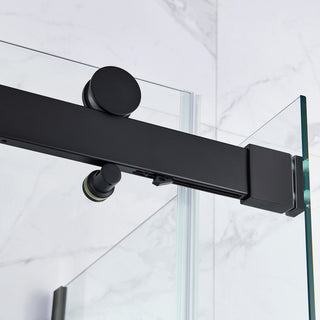 Bel Soft-Close Matte Black 60" Frameless Sliding Soft Close Shower Door
