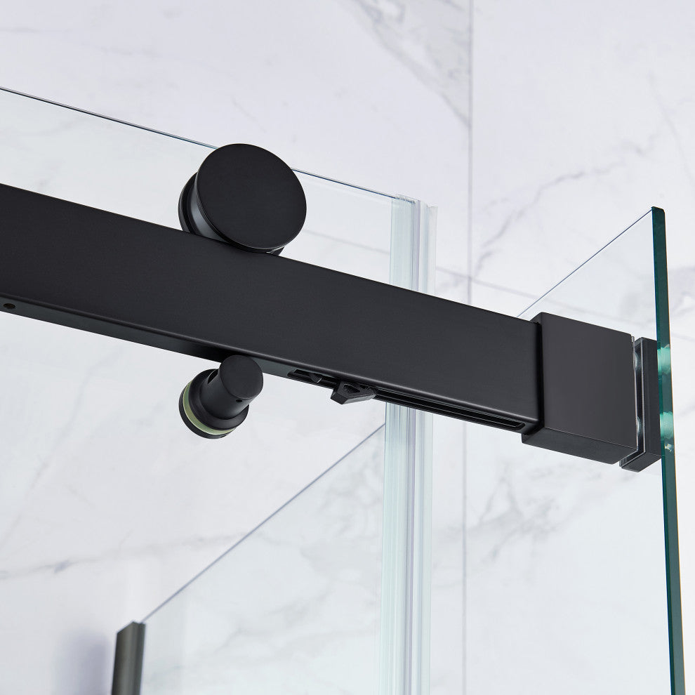 Bel Soft-Close Matte Black 60" Frameless Sliding Soft Close Shower Door