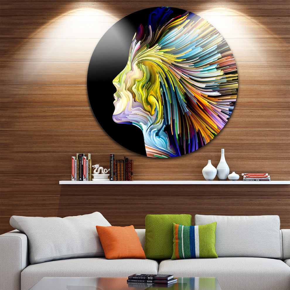 Endless Imagination, Abstract Round Wall Art, 38"