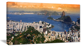 Rio Landscape Panorama, Landscape Canvas Art Print, 40x20