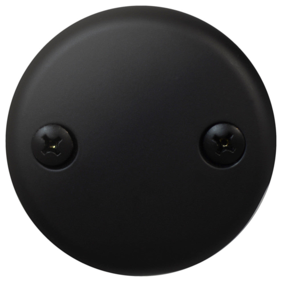 Above Floor Tip-Toe Trim and 2-Hole Overflow Cover, Matte Black