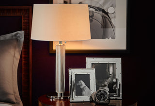 Barrett Polished Nickel Medium Knurled Table Lamp