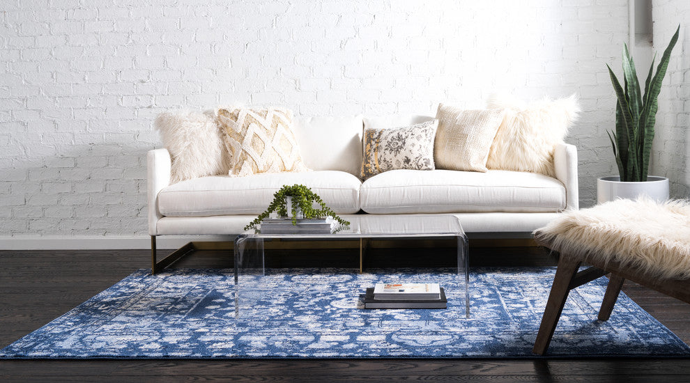 Rug Unique Loom La Jolla Blue Rectangular 5' 0 x 8' 0