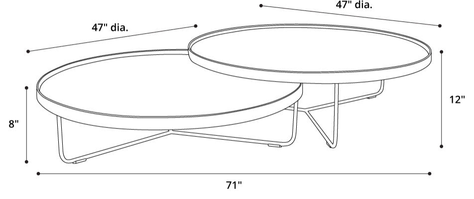 Adelphi Nesting Coffee Tables Black Glass